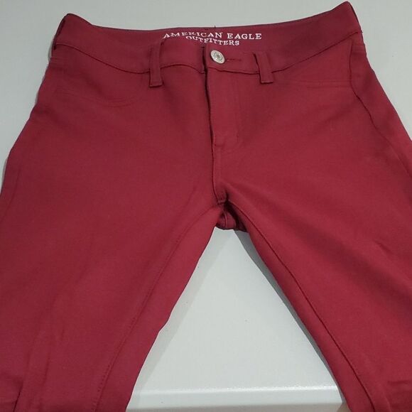 American Eagle maroon 28x29 size 2 super stretch jeggings - Picture 1 of 8